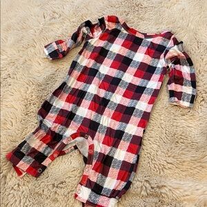 Plaid Red and Black Kids One Piece